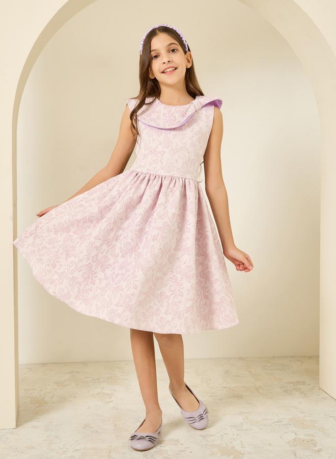 ستايلي فستان جاكار بلا أكمام - Image 4